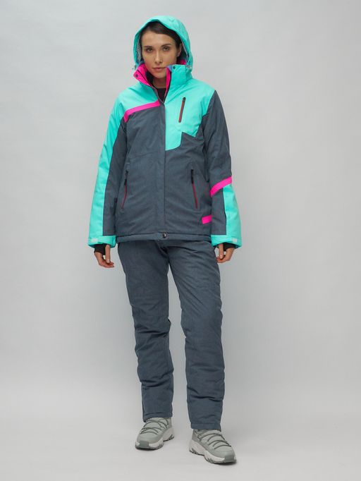 Горнолыжный костюм женский бирюзового цвета 02282Br - Chunmai фото 5