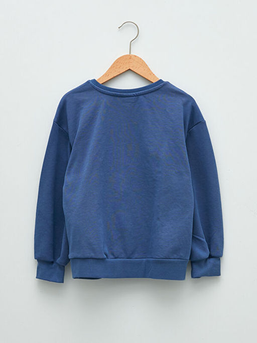 Bisiklet Yaka Bask?l? Uzun Kollu K?z ?ocuk Sweatshirt - Waikiki фото 2