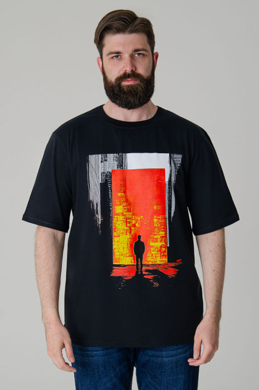 Арт. 614-148 Футболка мужская 50-60 (6 шт) Цвет:черный - Идеал фото 2