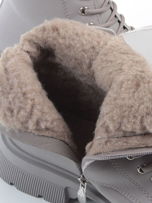 04-PAT178-2Z GRAY Ботинки зимние женские (натуральная кожа, 100% шерсть)