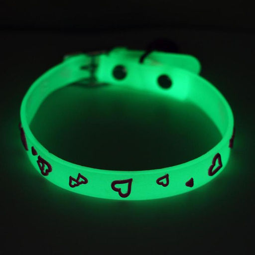 Ошейник, светящийся в темноте, Нежные сердца (люминесцентный), 30 х 1 см, ОШ 19-26 см, микс - Пижон фото 5