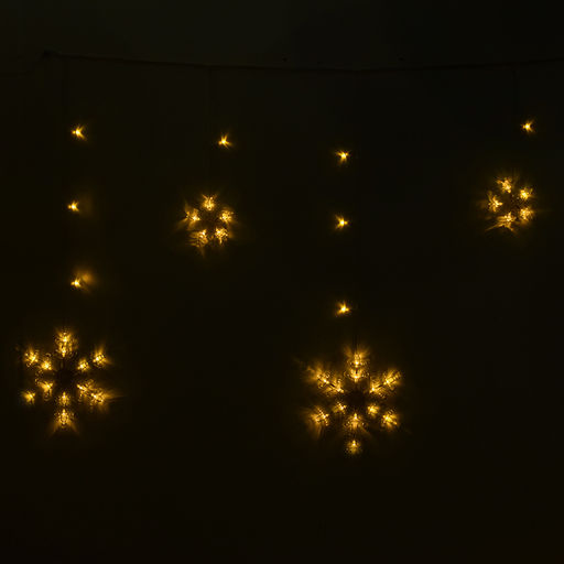 Электрогирлянда-занавес светодиодная "Снежинки"