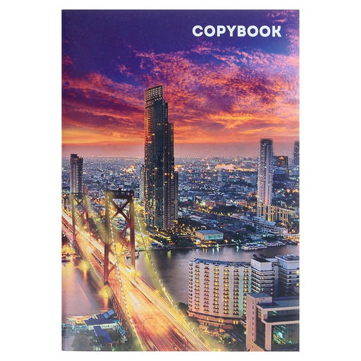 Тетрадь А4, 48 листов в клетку Город, обложка мелованный картон, блок №2, белизна 75%