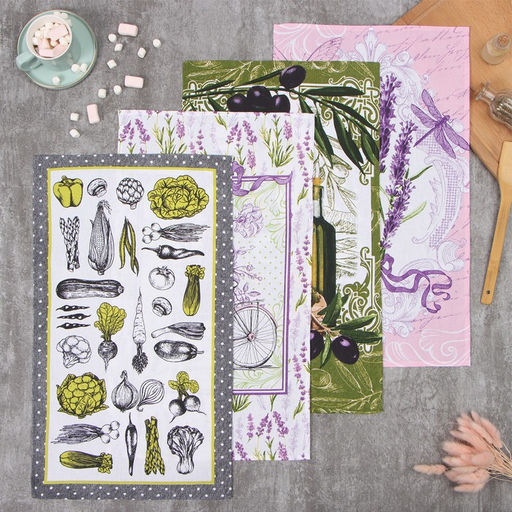 Набор полотенец кух. Доляна Прованс 35х60см-4шт, 100% хл  фото 2