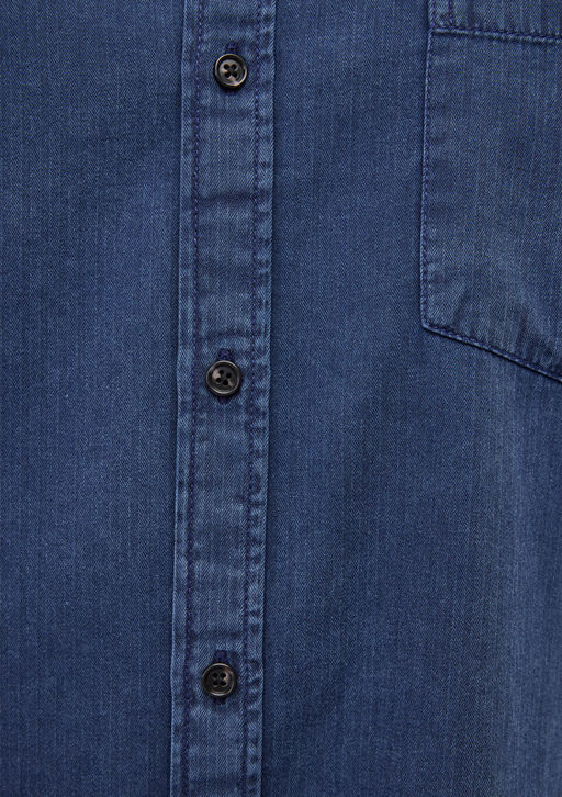 Lacivert Denim Gomlek - Mavi фото 6