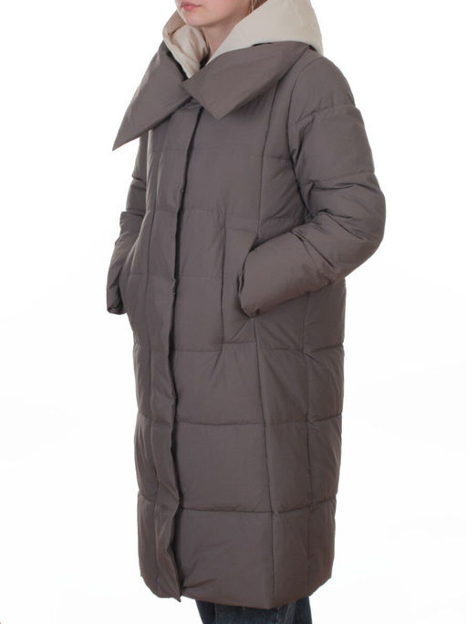 A610 GRAY Пальто зимнее женское со съемным жилетом (200 гр. био-пух)