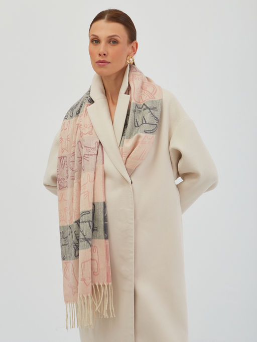 В составе шерсть. Большой теплый двусторонний палантин - Tantino фото 9