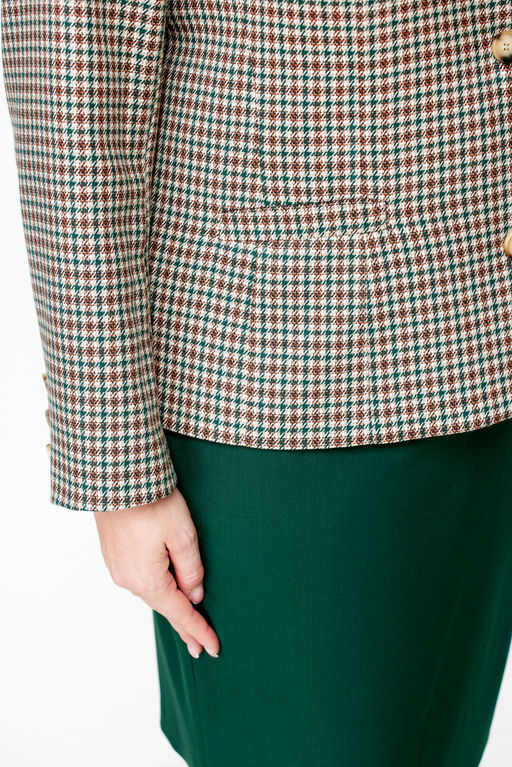 Костюм Swallow 689 бежево-зеленая клетка+зеленый фото 2