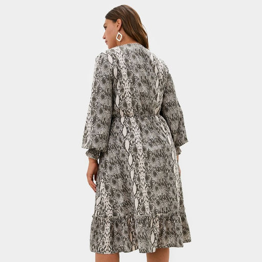 Платье женское миди MIST plus-size, бежевое, размер 58