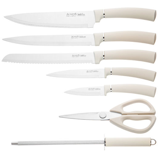 НАБОР НОЖЕЙ AGNESS НЖС НА ПЛАСТИКОВОЙ ВРАЩАЮЩЕЙСЯ ПОДСТАВКЕ 8 ПР.  фото 3