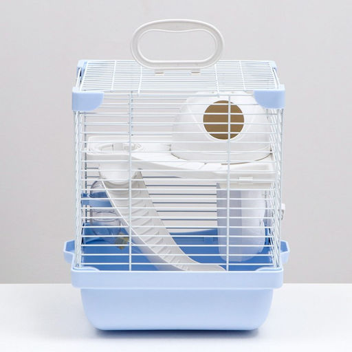 Клетка для грызунов укомплектованная, 23 х 19 х 28 см, голубая - Пижон фото 2