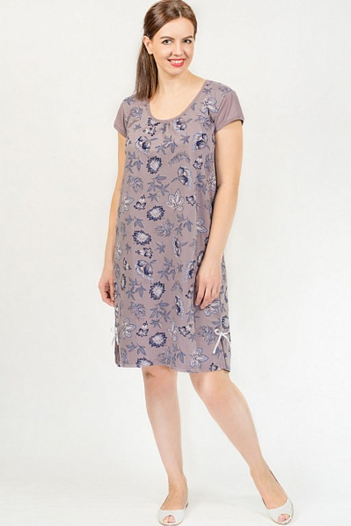 Сорочка с коротким рукавом, кофе (566-4) - Плиона фото 2