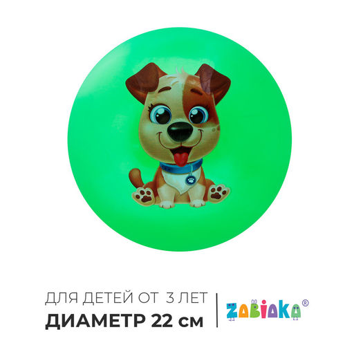 Мяч детский «Пёсик», d=22 см, МИКС
