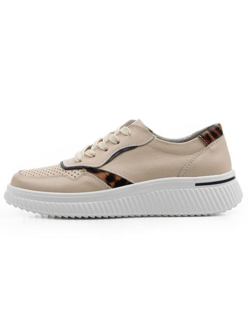 03-C930-2A BEIGE Полуботинки спортивные женские (натуральная кожа)