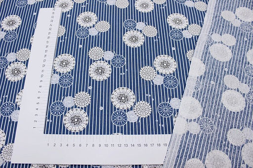 Бязь Абстрактные одуванчики цв.синий, ш.1.5м, хлопок-100%, 120гр/м.кв - Купава фото 3