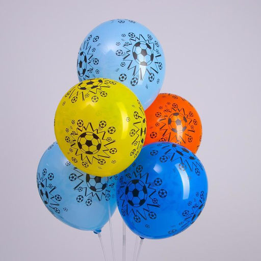 Шар латексный 12" «Футбольный мяч», набор 5 шт., цвета МИКС