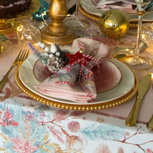 Набор новогодних салфеток Этель Pink magic, 40х40см - 4 шт, хлопок, саржа  фото 2