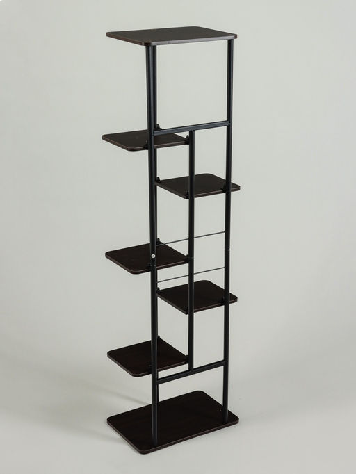 Подставка для цветов Greengo, 7 полок, 36×23×120 см, напольная, каркас металл, полки МДФ, чёрная