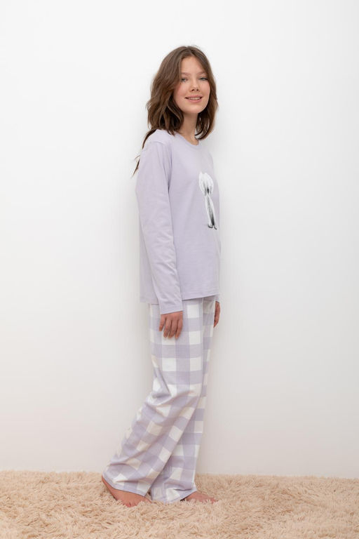 Crockid _ КБ 2830/лепесток орхидеи,клетка виши пижама для дев