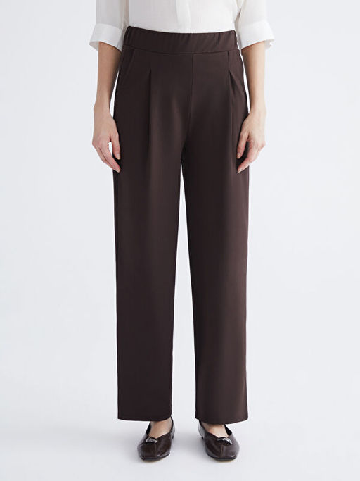 Beli Lastikli Geni? Pa?a Kad?n Pileli Pantolon