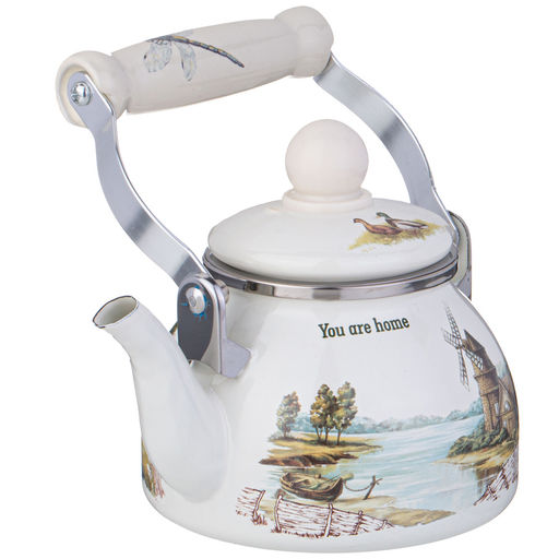 ЧАЙНИК AGNESS ЭМАЛИРОВАННЫЙ СО СЪЕМНЫМ ФИЛЬТРОМ ИЗ НЖС СЕРИЯ FAMILY HOUSE, 0,85 Л фото 5