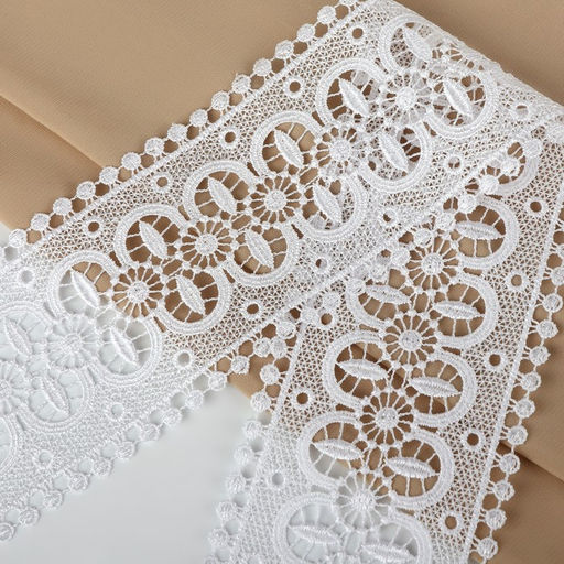 Кружево гипюровое, 83 мм, 11±1 м, белое