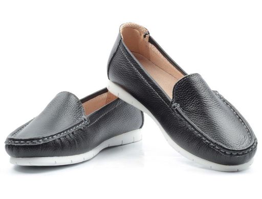 03-PDEB102-3 BLACK Лоферы женские (натуральная кожа)