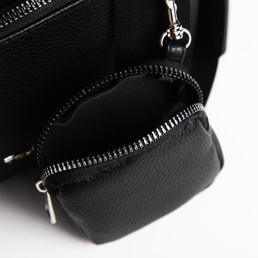 Сумка женская кросс-боди TEXTURA на молнии, 16×7×17 см, чёрная