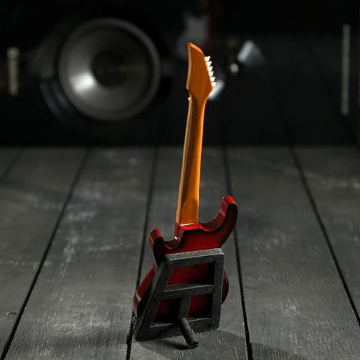 Гитара сувенирная Ibanez, на подставке, 24×8×2 см, красно-белая