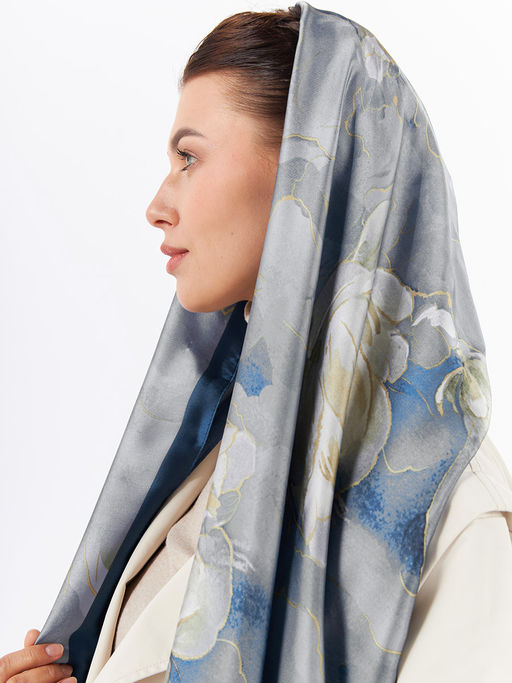 Большой, мягкий, тонкий и очень нежный двусторонний палантин с рисунком - Tantino фото 7