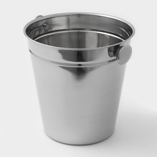 Ведро для льда Доляна, 4.5 л, 20.5×20.5 см, нержавеющая сталь, хромированное