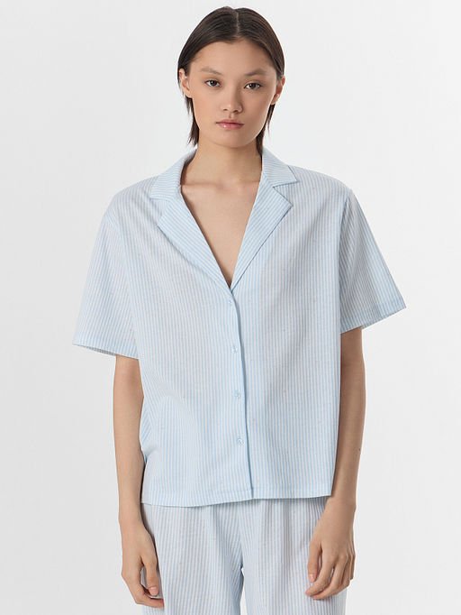 Комплект женский домашний голубой в полоску - Mark formelle фото 3