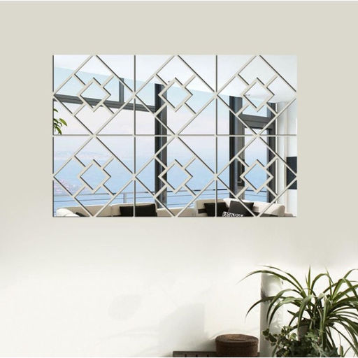 Зеркало настенное «Ромбы», на клеевой основе, акриловое, 54 детали, 40×60 см