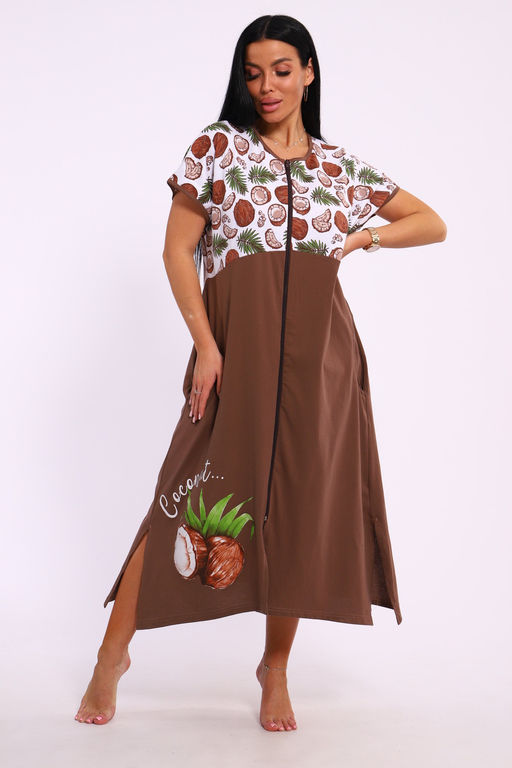 Халат на молнии Кокос