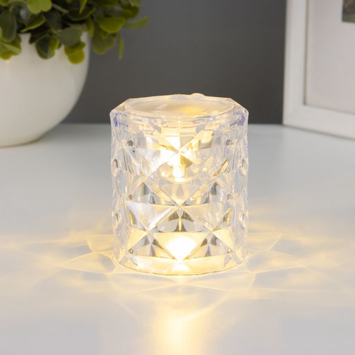 Фигурка светящаяся RISALUX «Хрустальный бокал», LED-ночник, 0.3 Вт, 4.9×4.9×5.5 см