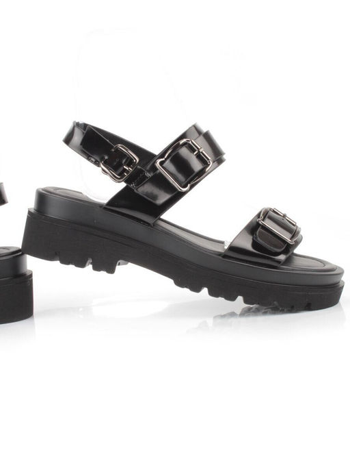 08-PEAG64-2 BLACK Босоножки женские (натуральная кожа)