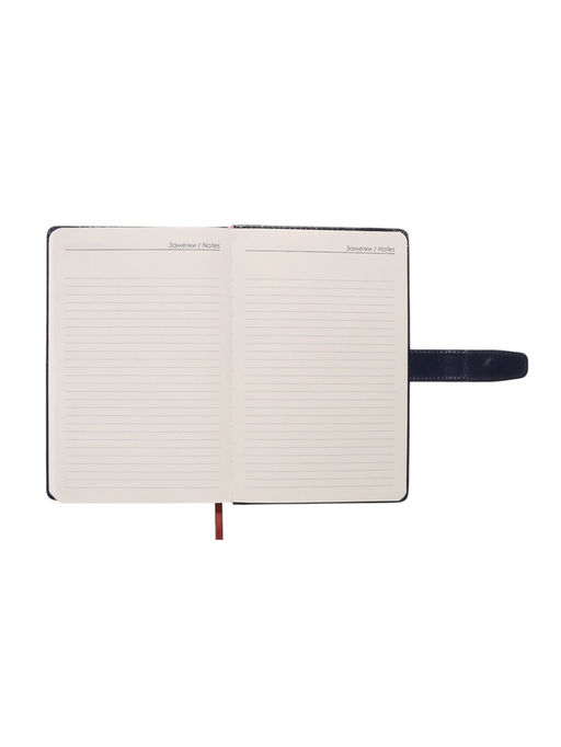 Ежедневник недатированный А5, с хлястиком, 128 листов, в линейку, пвх, синий - Simaland фото 10