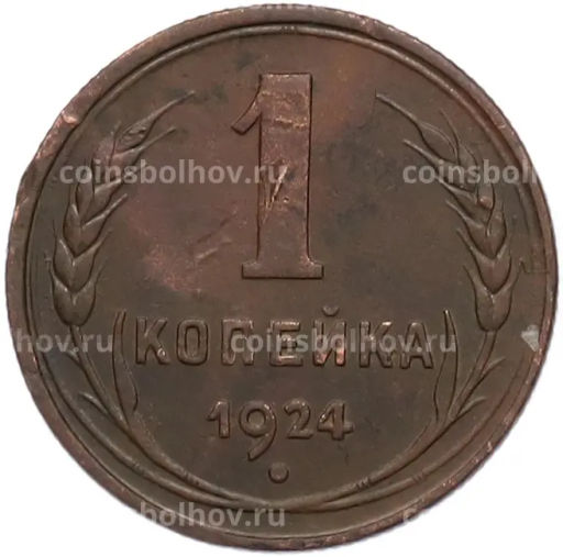Монета 1 копейка 1924 года