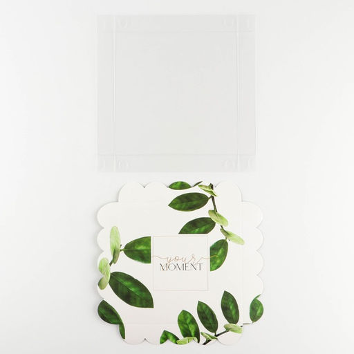 Цена за 5 шт. Коробка для печенья, кондитерская упаковка с пластиковой крышкой, «Эко», 18×18×3 см