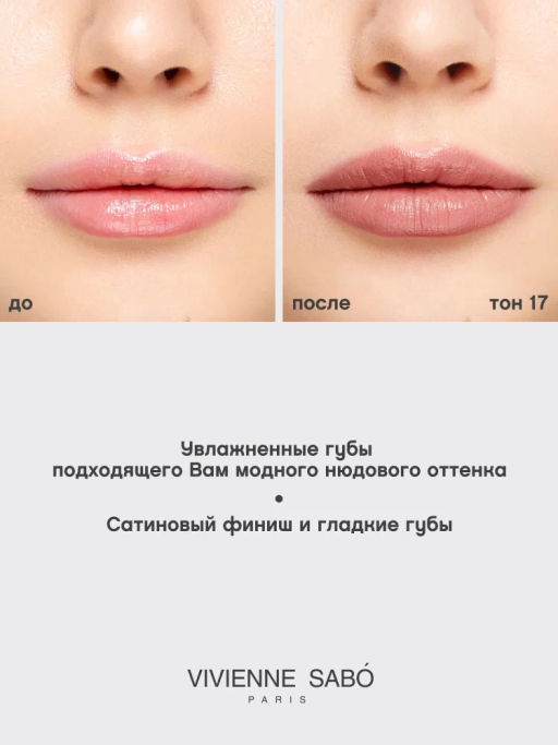 Vivienne Sabo Губная помада Nude Createur тон 17 холодный нюд  фото 8