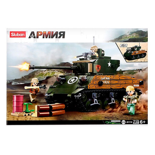 Конструктор Армия Sluban «Танк», 2 варианта сборки, 715 деталей