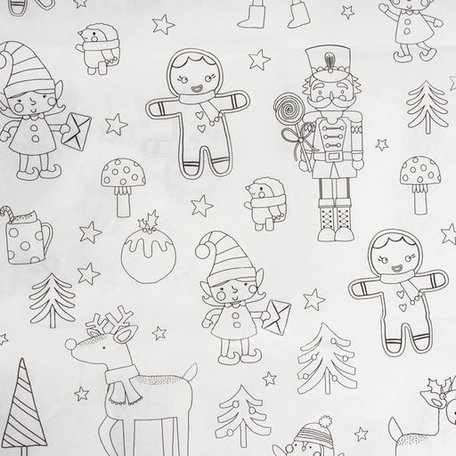 Скатерть новогодняя раскраска Доляна, детская, одноразовая, бумага, 120?180 см, белая