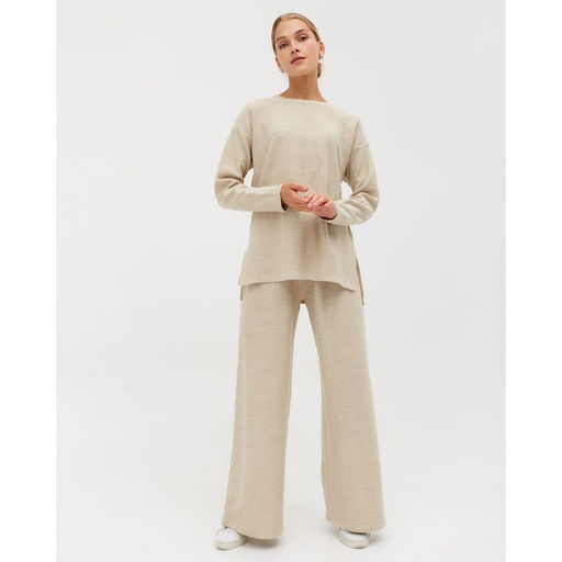 Костюм женский (джемпер, брюки) MINAKU: Casual Collection, бежевый, размер 48 (рост 170 см)