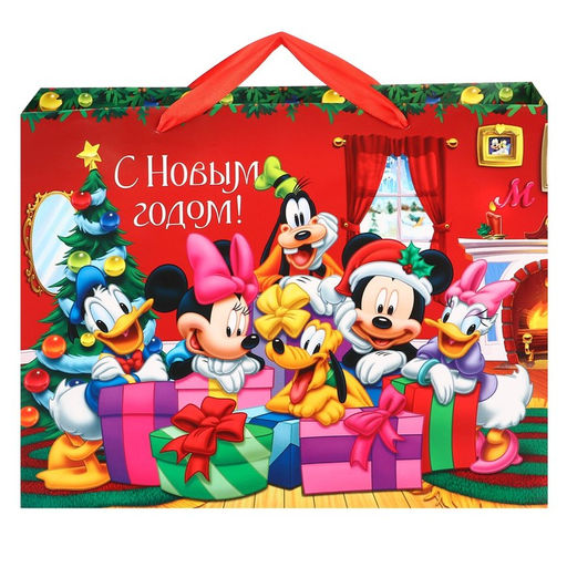 Пакет ламинат горизонтальный С Новым годом!, 40х31х11,5 см, Микки Маус и его друзья - Disney фото 2