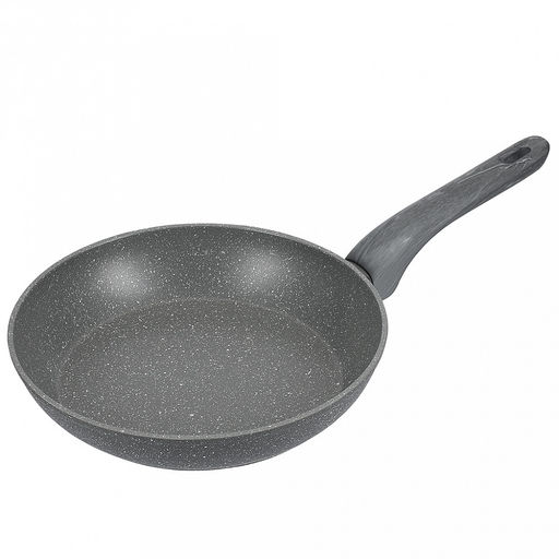 Сковорода с антипригарным покрытием "Granito" д22см, h4,7см, s2,6мм, дно s3,2мм, индукционное дно д15,5см, кованный алюминий, бакелитовая ручка с покрытием "soft-touch", "Regent" (Китай) Подходит для всех видов плит, включая индукционную.