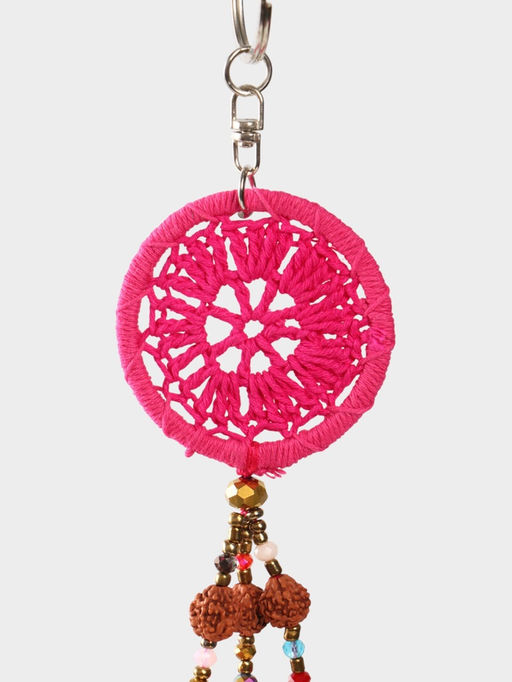 Брелок «Ловец снов», 19 см, ярко-розовый