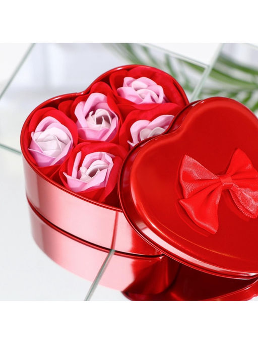 Мыльные розочки, трёхцветные, набор 6 шт., в коробке