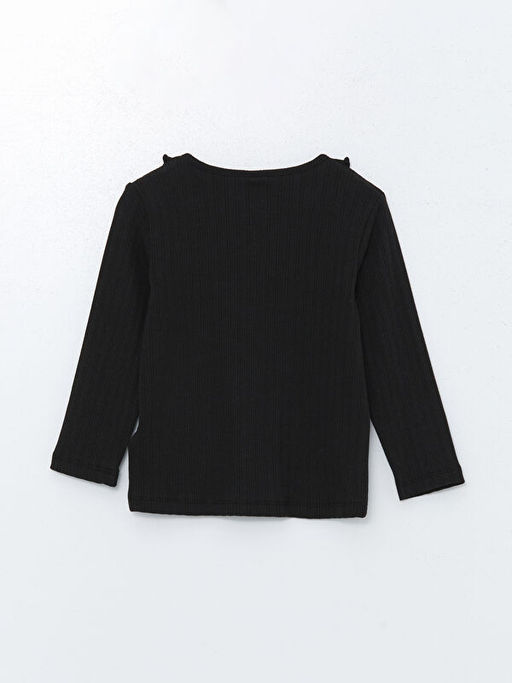 Bisiklet Yaka Uzun Kollu Basic K?z ?ocuk Ti??rt