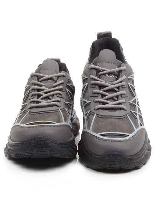 03-33081BK-7 GREY Кроссовки мужские (натуральная кожа (нубук), текстиль)