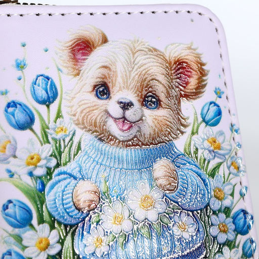 Кошелёк на молнии «Мишка», детский, с принтом, белый